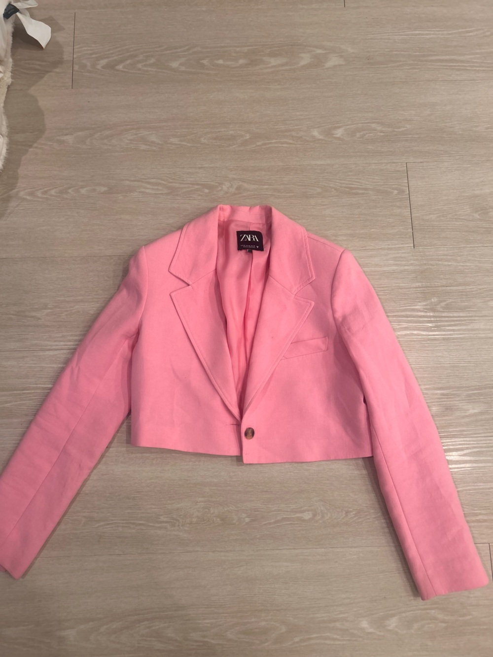 Zara Pink Cropped Blazer Jacket